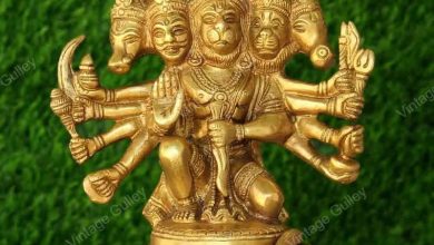Brass Panchmukhi Hanuman Idol