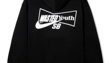 Nikehoods Wasted Youth Logo Hoodie Black